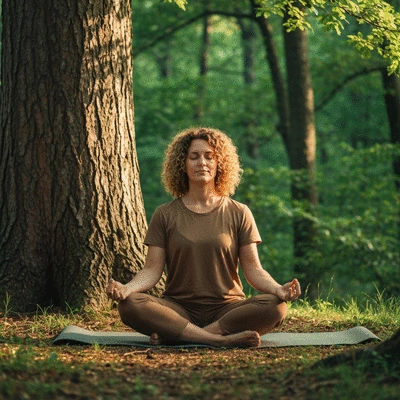 Person meditating peacefully, representing emotional resilience