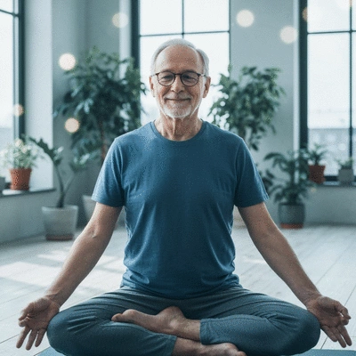 Person practicing mindfulness in a serene setting