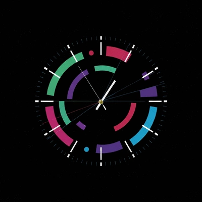 Stylized clock or infographic representing chronobiology and the timing of daily activities for health optimization.